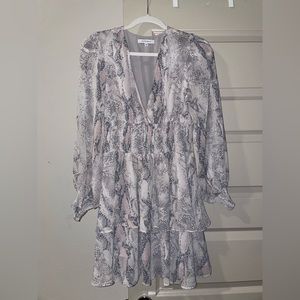 Olivaceous deep V mini dress